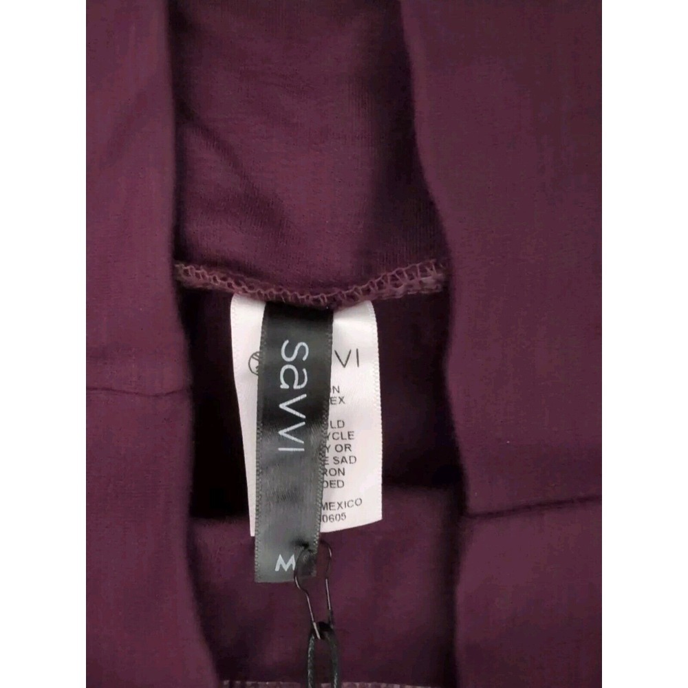 Savvi Luxe Brooklyn Skirt Size M Maroon Elastic Waist Hi Low Hem Pull On Knit - Picture 3 of 5